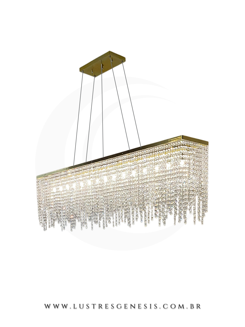 Lustre Pendente Retangular de Cristal Fabulous  Lustres Gênesis loja online de Lustres e Iluminação Decorativa